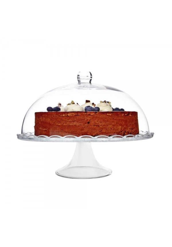  Imported Footed Service Cake Plate with Dome/Cake Stand/Punch Bowl (Set- Cake Stand with Dome)