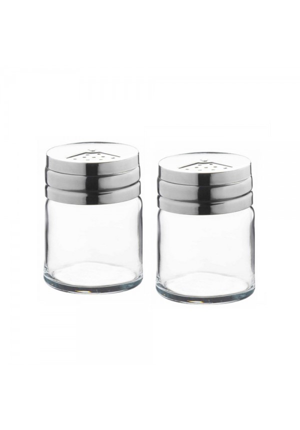 Basic Salt & Paper With Metal Cover 2 Pcs Set