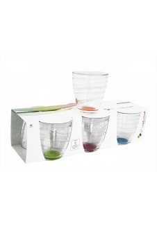 Enjoy Tumbler Assorted Colors Glasses Pack of 6,  280 ml