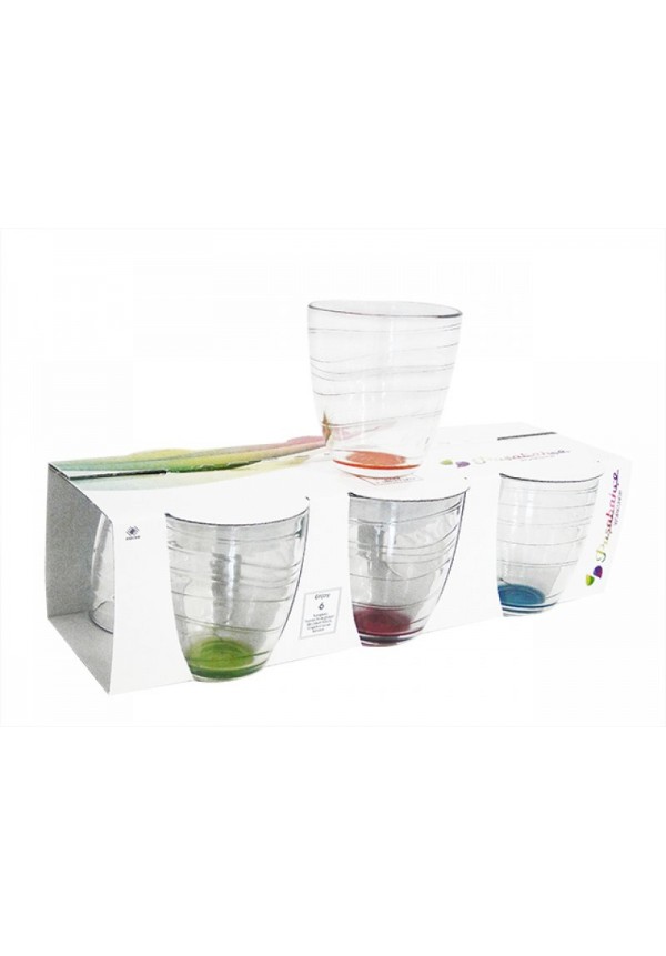 Enjoy Tumbler Assorted Colors Glasses Pack of 6,  280 ml
