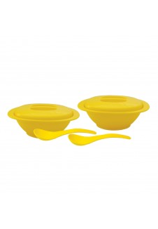 Incrizma Serving Bowl With Serving Spoon 6 Pcs , Yellow