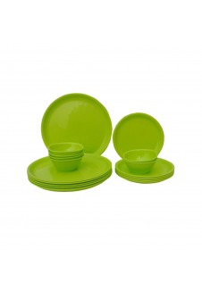 Incrizma Pack of 18 Dinner Set Round,Lime Green