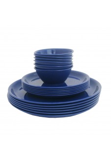 Incrizma Pack of 18 Dinner Set Round, Navy Blue