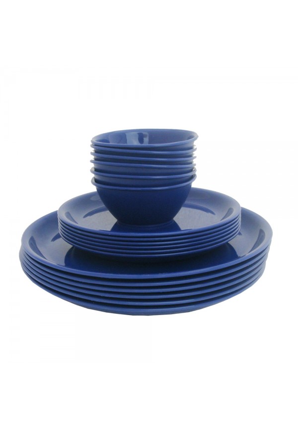 Incrizma Pack of 18 Dinner Set Round, Navy Blue