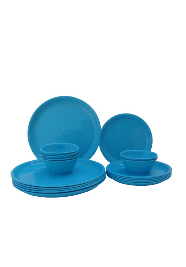 Incrizma Pack of 18 Dinner Set Round, Blue