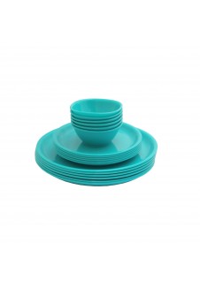 Incrizma Pack of 18 Dinner Set Round, Green