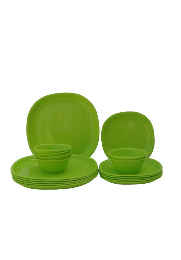 Incrizma Pack of 18 Dinner Set Square, Lime Green