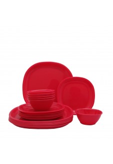 Incrizma Pack of 18 Dinner Set Square, Red