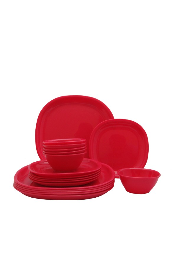Incrizma Pack of 18 Dinner Set Square, Red
