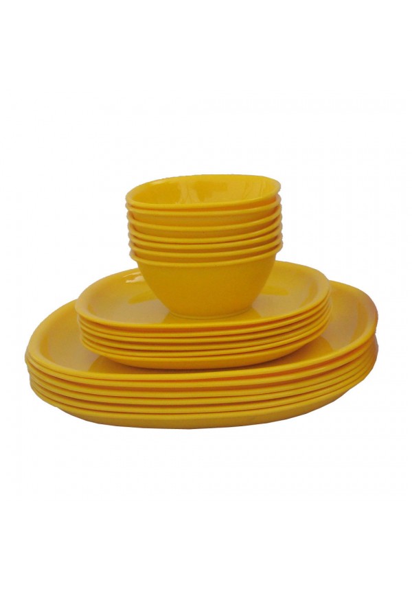 Incrizma Pack of 18 Dinner Set Square Yellow 1151