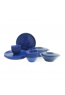 Incrizma Pack of 22 Dinner Set Round, Navy Blue