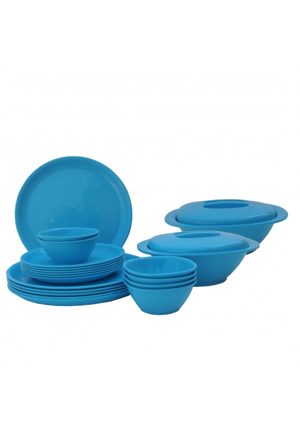 Incrizma Pack of 22 Dinner Set Round , Blue