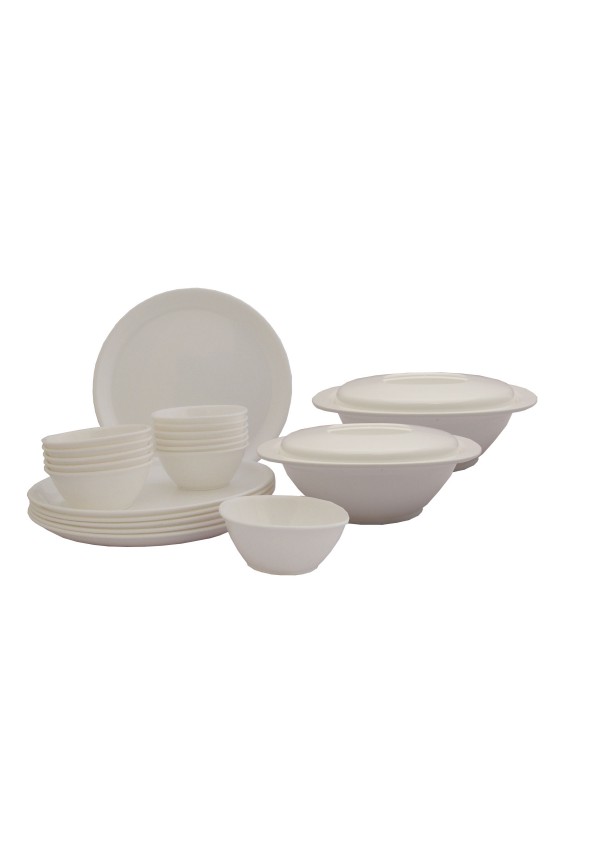 Incrizma Pack of 22 Dinner Set Round, White