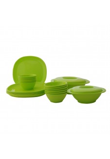 Incrizma Pack of 22 Dinner Set Round, Lime Green