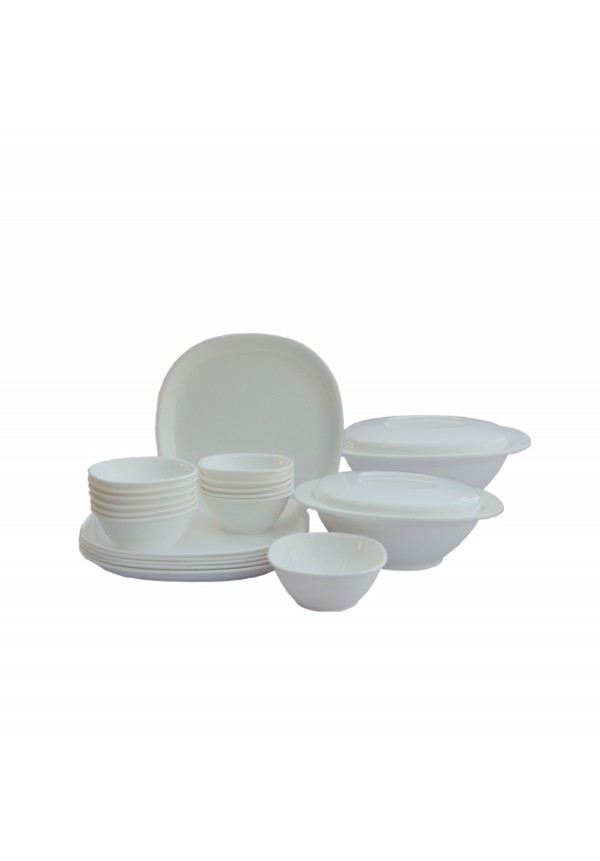 Incrizma Pack of 22 Dinner Set Square , White