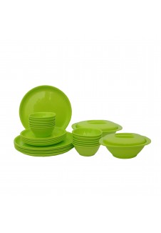 Incrizma Pack of 28 Dinner Set  Round , Lime Green