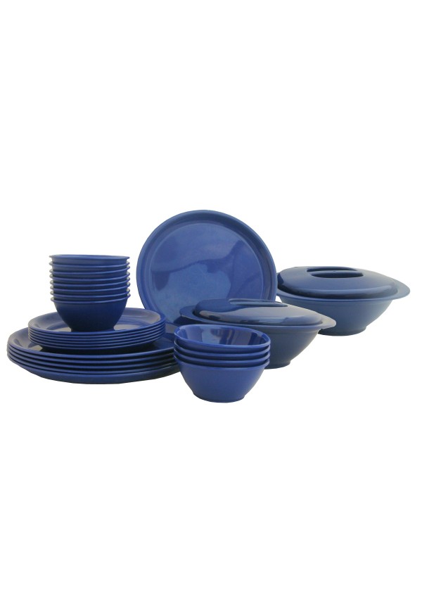 Incrizma Pack of 28 Dinner Set  Round , Navy Blue