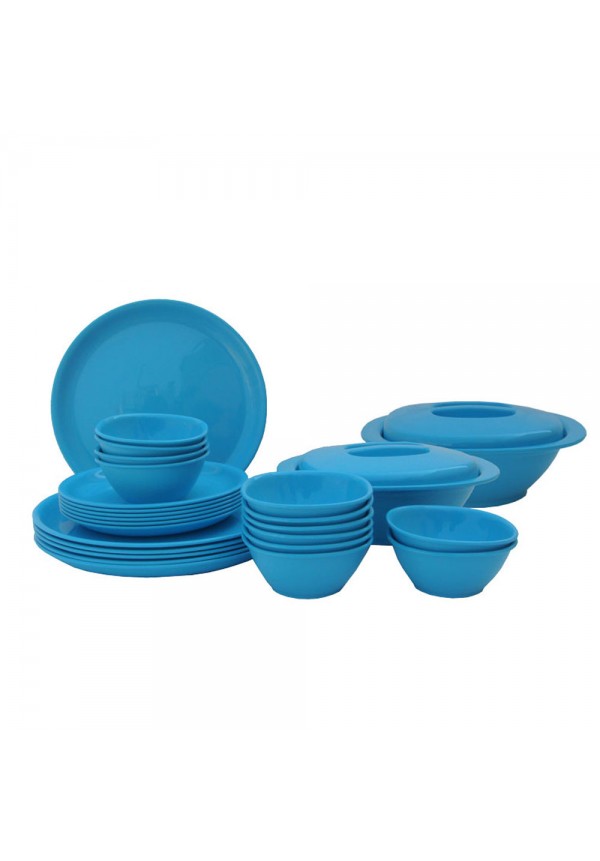 Incrizma Pack of 28 Dinner Set  Round , Blue