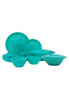 Incrizma Pack of 28 Dinner Set  Round , Green