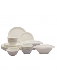 Incrizma Pack of 28 Dinner Set  Round , White