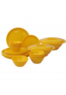 Incrizma Pack of 28 Dinner Set  Round , Yellow