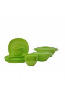 Incrizma Pack of 28 Dinner Set Square , Lime Green