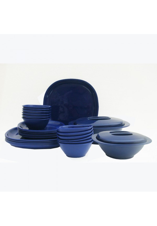 Incrizma Pack of 28 Dinner Set Square , Navy Blue