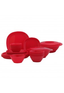 Incrizma Pack of 28 Dinner Set Square , Red