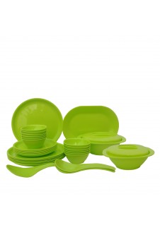 Incrizma Pack of 32 Dinner Set Round , Lime Green