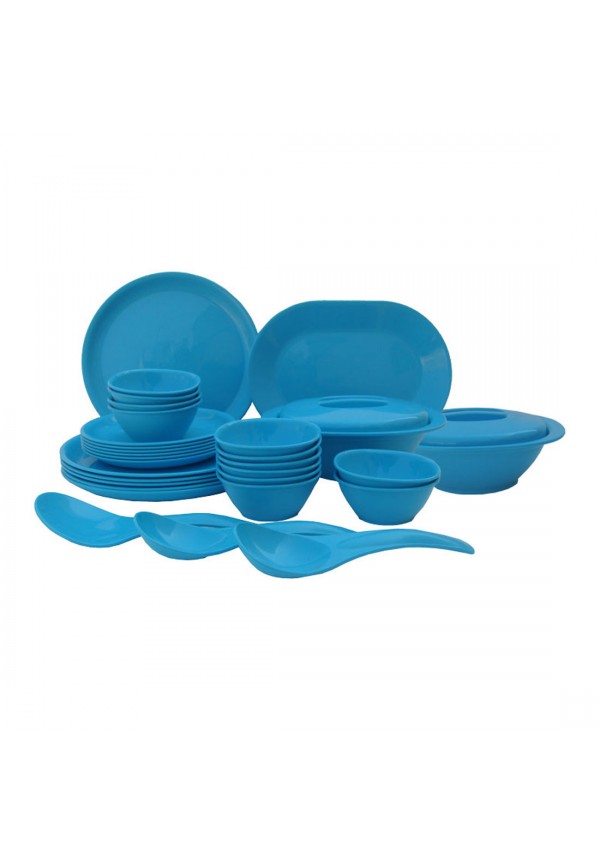 Incrizma Pack of 32 Dinner Set Round , Blue