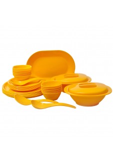 Incrizma Pack of 32 Dinner Set Round , Yellow