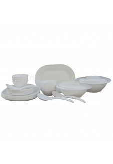 Incrizma Pack of 32 Dinner Set Square , White