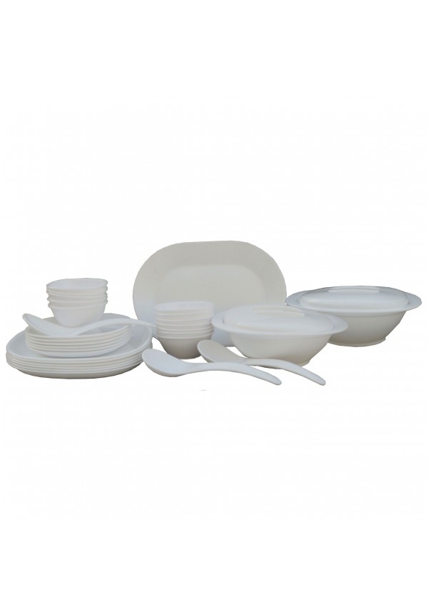 Incrizma Pack of 32 Dinner Set Square , White