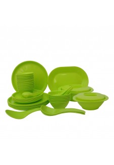 Incrizma Pack of 44 Dinner Set Round , Lime Green