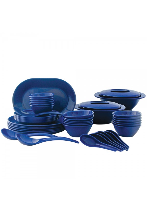 Incrizma Pack of 44 Dinner Set Round , Navy Blue