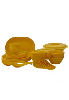 Incrizma Pack of 44 Dinner Set Round , Yellow