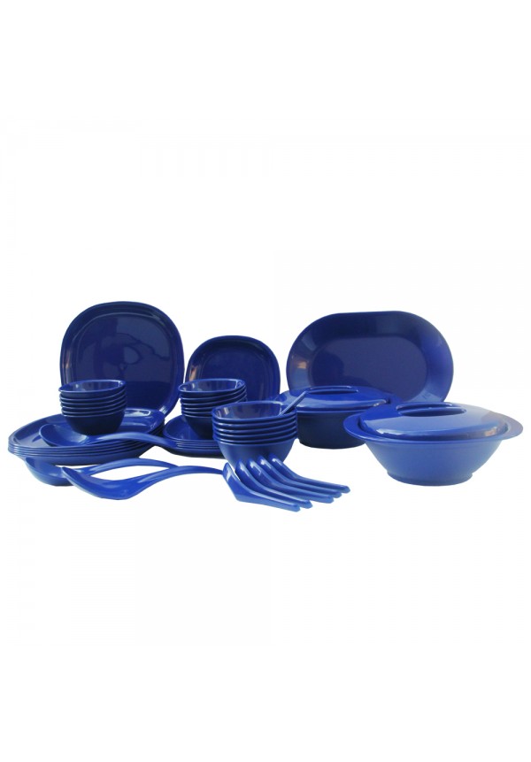 Incrizma Pack of 44 Dinner Set Square , Navy Blue