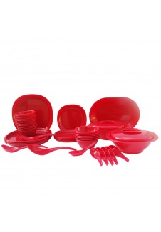 Incrizma Pack of 44 Dinner Set Square , Red