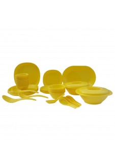 Incrizma Pack of 44 Dinner Set Square , Yellow