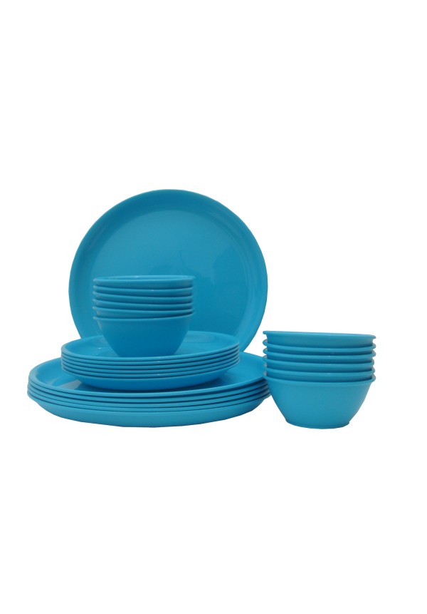 Incrizma Pack of 24 Dinner Set Round , Blue