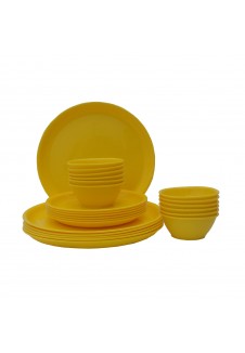 Incrizma Pack of 24 Dinner Set  Round , Yellow