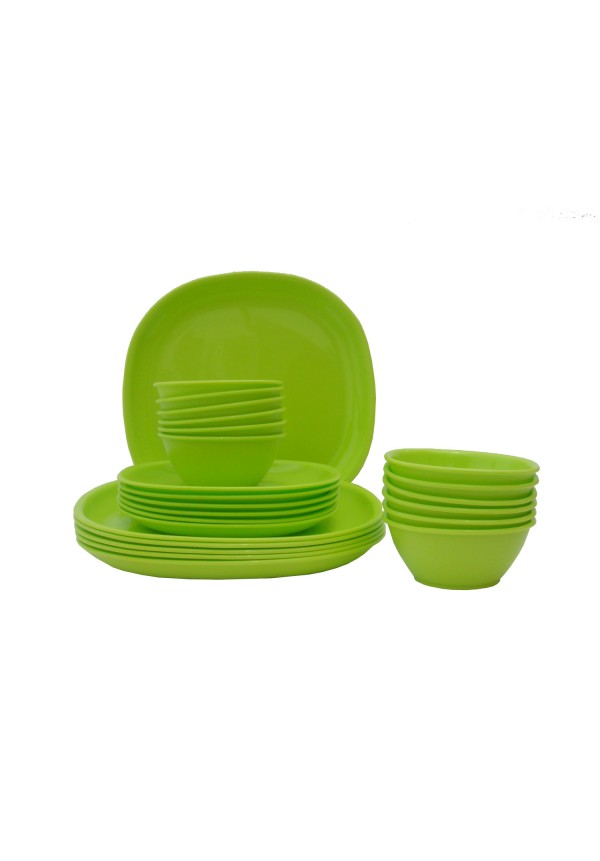 Incrizma Pack of 24 Dinner Set Square  Lime Green