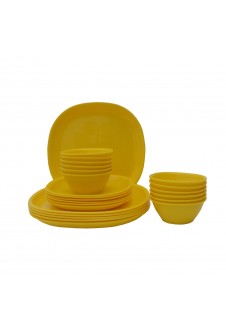 Incrizma Pack of 24 Dinner Set Square Yellow