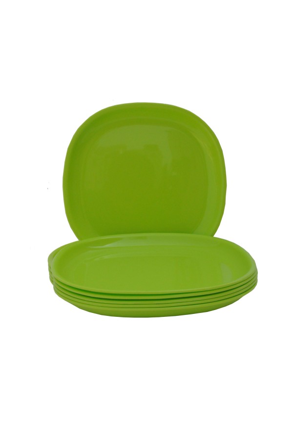 Incrizma Square Dinner Plate , 6 Pcs , Lime Green