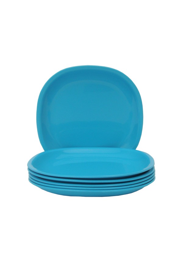 Incrizma Square Quarter  Plate, Blue , 6 Pcs