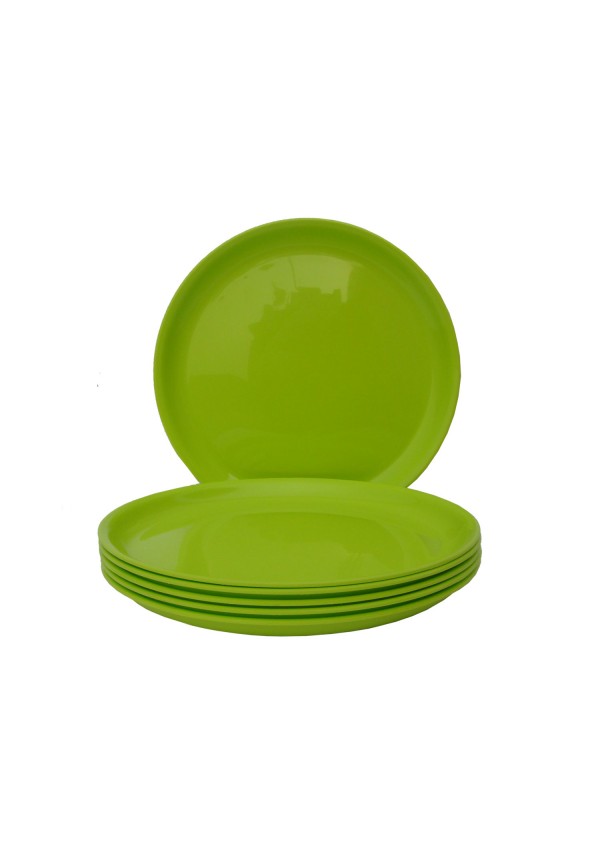 Incrizma Round Quarter  Plate , Lime green ,6 Pcs