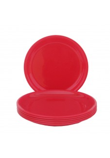 Incrizma Round Dinner  Plate  , 6 Pcs Set , Red