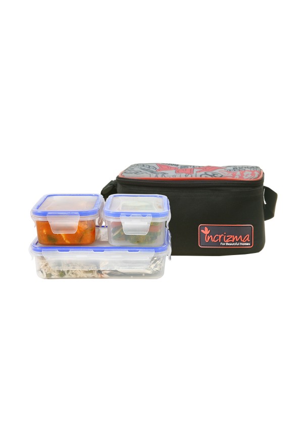 Incrizma  Yummy Dlx Lunch Box with Three Containers